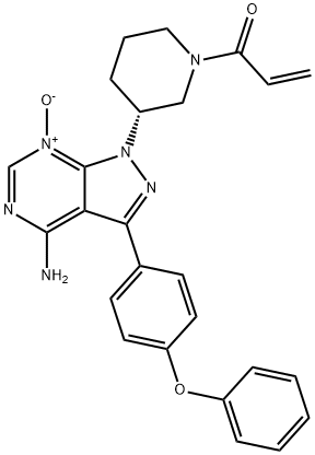 2-Propen-1-one, 1-[(3R)-3-[4-amino-7-oxido-3-(4-phenoxyphenyl)-1H-pyrazolo[3,4-d]pyrimidin-1-yl]-1-piperidinyl]- Structure