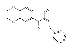 3-(2,3-二氢-苯并[1,4]二恶英-6-基)-1-苯基-1H-吡唑-4-甲醛结构式