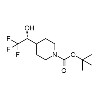 (R)-4-(2,2,2-三氟-1-羟乙基)哌啶-1-羧酸叔丁酯结构式