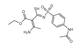 N-(4-acetylamino-benzenesulfonyl)-2-(1-amino-ethylidene)-3-thio-malonamic acid ethyl ester Structure