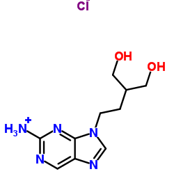9-[4-Hydroxy-3-(hydroxymethyl)butyl]-9H-purin-2-aminium chloride Structure