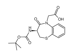 (s)-3-boc-amino-5-(carboxymethyl)-2,3-dihydro-1,5-benzothiazepin-4(5h)-one Structure