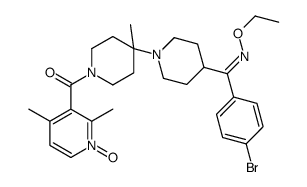 [4-[4-[(Z)-C-(4-bromophenyl)-N-ethoxycarbonimidoyl]piperidin-1-yl]-4-methylpiperidin-1-yl]-(2,4-dimethyl-1-oxidopyridin-1-ium-3-yl)methanone Structure