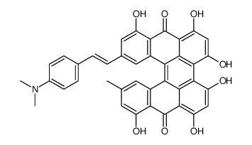 (E)-10-(4-(dimethylamino)styryl)-1,3,4,6,8,15-hexahydroxy-13-methyldibenzo[a,o]perylene-7,16-dione结构式