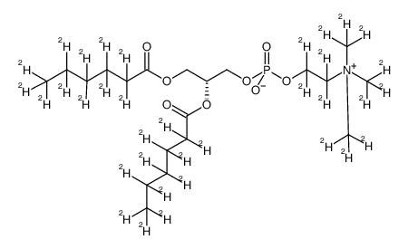 1,2-二己酰基-d22-sn-甘油-3-磷酸胆碱-1,1,2,2-d4-N,N,N-三甲基-d9结构式