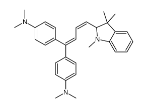 4-[1-[4-(dimethylamino)phenyl]-4-(1,3,3-trimethyl-2H-indol-2-yl)buta-1,3-dienyl]-N,N-dimethylaniline Structure