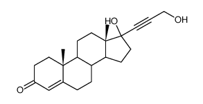 17beta-hydroxy-17-(3-hydroxy-1-propynyl)androst-4-ene-3-one结构式