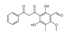 2,4-Dihydroxy-6-methoxy-5-methyl-3-(3-oxo-3-phenyl-propionyl)-benzaldehyde Structure