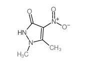 1,5-dimethyl-4-nitro-2H-pyrazol-3-one结构式