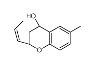 (2R,4S)-6-methyl-2-prop-1-enyl-3,4-dihydro-2H-chromen-4-ol Structure