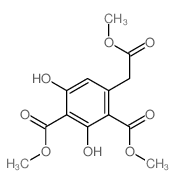 1,3-Benzenedicarboxylicacid, 2,4-dihydroxy-6-(2-methoxy-2-oxoethyl)-, 1,3-dimethyl ester Structure