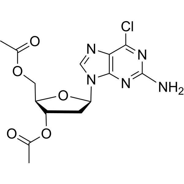 2-Amino-6-chloropurine-3',5'-di-O-acetyl-2'-deoxyriboside结构式
