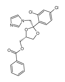 cis-2-(2,4-dichlorophenyl)-2-(1H-imidazol-1-ylmethyl)-1,3-dioxolane-4-ylmethyl benzoate Structure