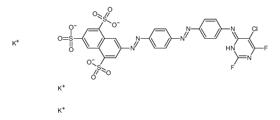 7-[[4-[[4-[(5-氯-2,6-二氟-4-嘧啶基)氨基]苯基]偶氮]苯基]偶氮]-1,3,5-萘三磺酸三钾结构式