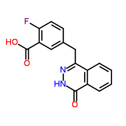 2-fluoro-5-((4-oxo-3,4-dihydrophthalazin-1-yl)methyl)benzoicacid Structure