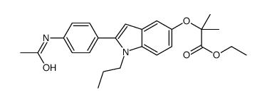 ethyl 2-[2-(4-acetamidophenyl)-1-propylindol-5-yl]oxy-2-methylpropanoate Structure