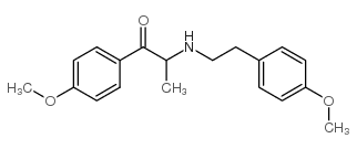 2-(4-甲氧基苯乙胺基)-1-(4-甲氧基苯基)丙基-1-酮结构式
