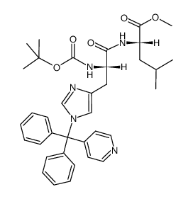 methylNa-(tert-butoxycarbonyl)-Nt-(diphenyl(pyridin-4-yl)methyl)-L-histidyl-L-leucinate结构式
