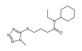 N-cyclohexyl-N-ethyl-4-(1-methyltetrazol-5-yl)sulfanylbutanamide结构式
