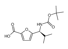 5-((S)-1-tert-Butoxycarbonylamino-2-methyl-propyl)-furan-2-carboxylic acid Structure