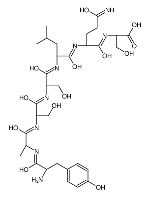 (2S)-2-[[(2S)-5-amino-2-[[(2S)-2-[[(2S)-2-[[(2S)-2-[[(2S)-2-[[(2S)-2-amino-3-(4-hydroxyphenyl)propanoyl]amino]propanoyl]amino]-3-hydroxypropanoyl]amino]-3-hydroxypropanoyl]amino]-4-methylpentanoyl]amino]-5-oxopentanoyl]amino]-3-hydroxypropanoic acid Structure