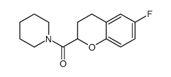 1-[(6-Fluoro-3,4-dihydro-2H-1-benzopyran-2-yl)carbonyl]piperidine结构式
