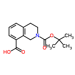 2-(叔丁氧羰基)-1,2,3,4-四氢异喹啉-8-羧酸结构式