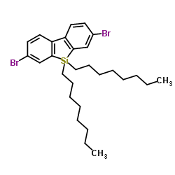 2,7-二溴-9,9-二辛基-9H-9-硅杂芴结构式