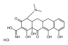 (4R)-4-(dimethylamino)-1,10,11,12a-tetrahydroxy-3,12-dioxo-4a,5,5a,6-tetrahydro-4H-tetracene-2-carboxamide,hydrochloride Structure