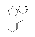 9-pent-2-enyl-1,4-dioxaspiro[4.4]non-7-ene结构式