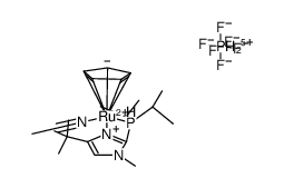 [CpRu(P−N)(MeCN)]PF6 Structure