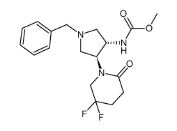 [(3S,4S)-1-Benzyl-4-(5,5-difluoro-2-oxo-piperidin-1-yl)-pyrrolidin-3-yl]-carbamic acid methyl ester Structure