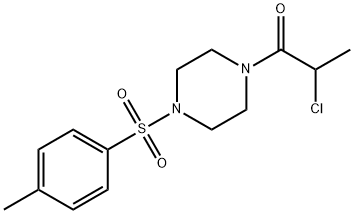 2-氯-1-[4-(4-甲基苯并磺酰基)哌嗪-1-基]丙-1-酮结构式