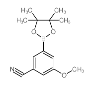 3-Methoxy-5-(4,4,5,5-tetramethyl-1,3,2-dioxaborolan-2-yl)benzonitrile Structure