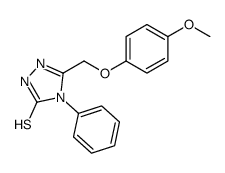 5-[(4-甲氧基苯氧基)甲基]-4-苯基-4H-1,2,4-噻唑-3-硫醇结构式