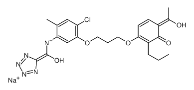 1H-Tetrazole-5-carboxamide, N-(5-(3-(4-acetyl-3-hydroxy-2-propylphenox y)propoxy)-4-chloro-2-methylphenyl)-, monosodium salt Structure