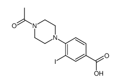 4-(4-乙酰基哌嗪-1-基)-3-碘苯甲酸结构式