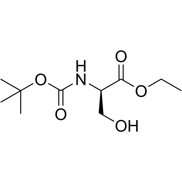 (R)-Ethyl2-((tert-butoxycarbonyl)amino)-3-hydroxypropanoate结构式