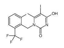1-[2-fluoro-6-(trifluoromethyl)benzyl]-5-iodo-6-methylpyrimidine-2,4(1H,3H)-dione Structure
