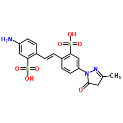 5-氨基-2-[2-[4-(4,5-二氢-3-甲基-5-氧代-1H-吡唑-1-基)-2-磺苯基]乙烯基]-苯磺酸结构式