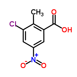 3-Chloro-2-methyl-5-nitrobenzoic acid结构式
