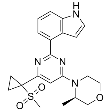 4-[4-[(3R)-3-甲基-4-吗啉基]-6-[1-(甲基磺酰基)环丙基]-2-嘧啶基]-1H-吲哚图片