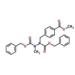 dibenzyl 1-(4-(Methoxycarbonyl)benzyl)-2-Methylhydrazine-1,2-dicarboxylate结构式