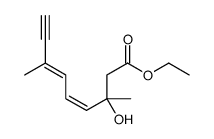 ethyl 3-hydroxy-3,7-dimethylnona-4,6-dien-8-ynoate结构式