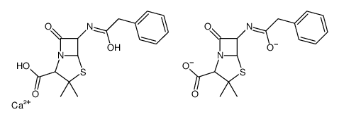 calcium,3,3-dimethyl-7-oxo-6-[(2-phenylacetyl)amino]-4-thia-1-azabicyclo[3.2.0]heptane-2-carboxylate Structure