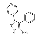 4-苯基-5-(吡啶-4-基)-1H-吡唑-3-胺结构式