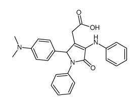 2-[4-anilino-2-[4-(dimethylamino)phenyl]-5-oxo-1-phenyl-2H-pyrrol-3-yl]acetic acid结构式