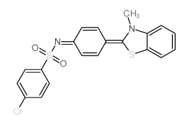 Benzenesulfonamide,4-chloro-N-[4-(3-methyl-2(3H)-benzothiazolylidene)-2,5-cyclohexadien-1-ylidene]-结构式