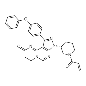 (R)-8-(1-丙烯酰基哌啶-3-基)-10-(4-苯氧基苯基)-3,4-二氢吡唑并[4,3-e]嘧啶基[1,2-c]嘧啶-2(8H)-酮(伊布替尼/依鲁替尼杂质)结构式