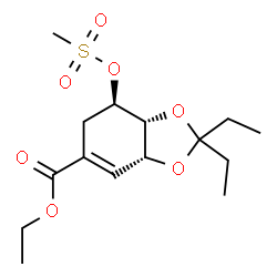 (3aR,7R,7aR)-2,2-Diethyl-3a,6,7,7a-tetrahydro-7-[(Methylsulfonyl)oxy]-1,3-benzodioxole-5-carboxylic Acid Ethyl Ester结构式